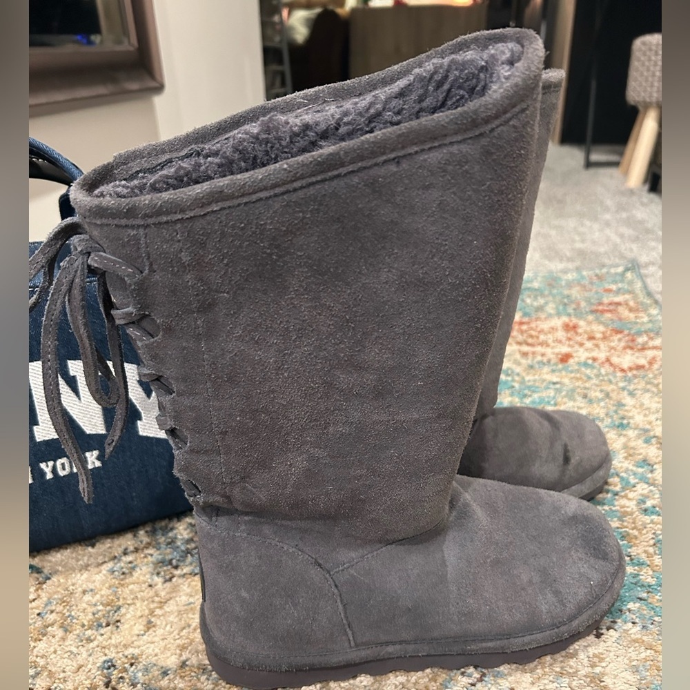 ✨BearPaw Suede Shearling Gray Boots - Picture 8 of 11